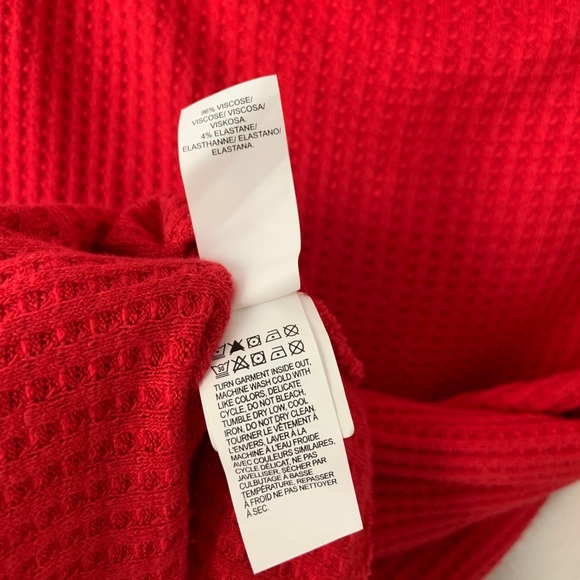 Lucky Brand Red Waffle Knit Thermal Top XL - Picture 3 of 9